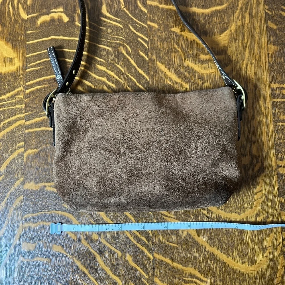 Coach Legacy Hampton Mini Brown Suede Bucket Shoulder Bag